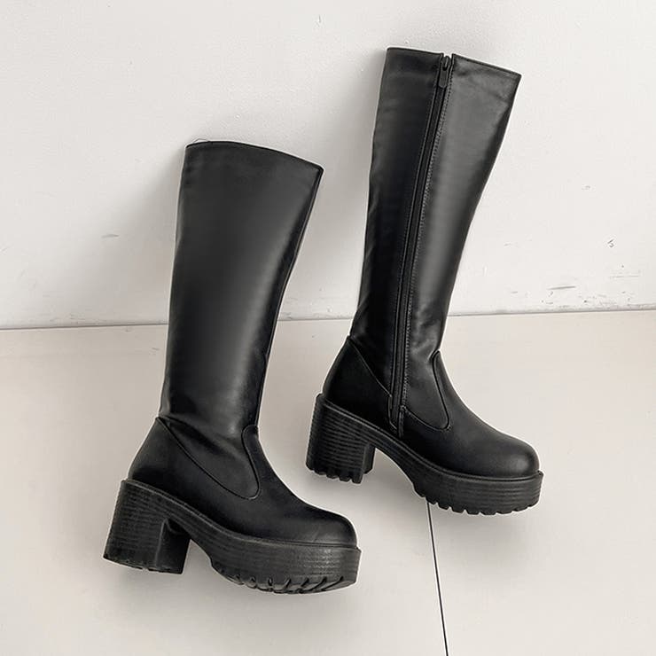 軽量厚底 ヒールアップ プレーン ロングブーツ 2708 | Shoes in Closet | 詳細画像11 