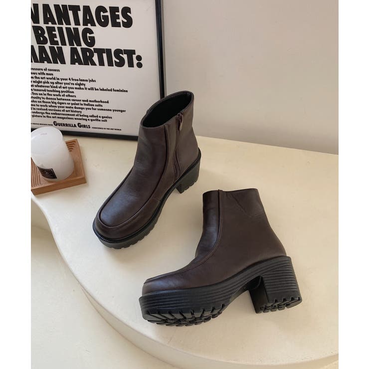 厚底 モカステッチ ショートブーツ 2736[品番：MTTS0000734]｜Shoes in