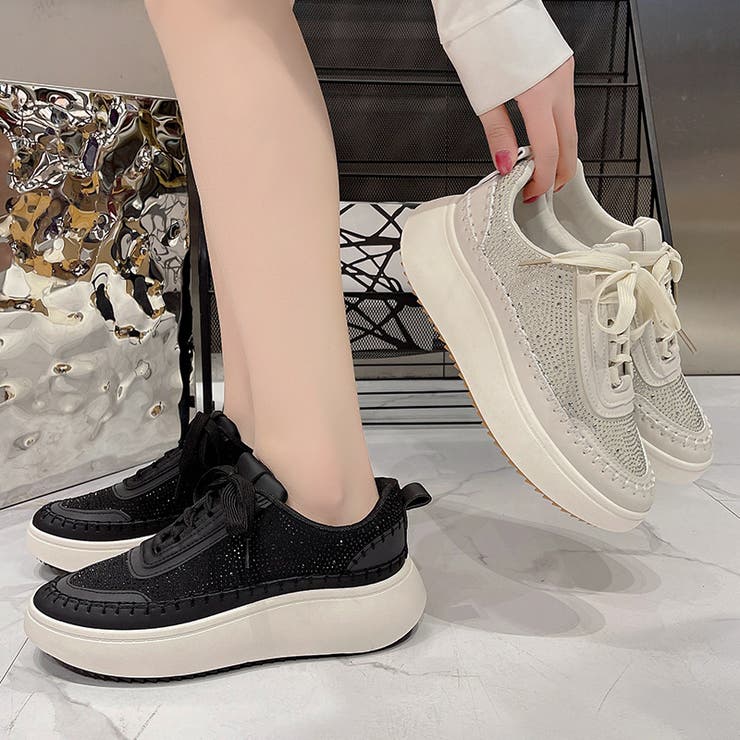 厚底 ボリューム プラットフォーム  レースアップ スニーカー2765 | Shoes in Closet | 詳細画像2 