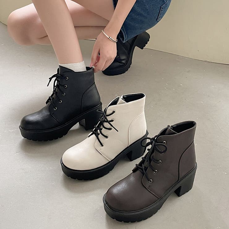 shoes in closet 厚底ブーツ ショートブーツ23.5㎝ ブラック - ブーツ