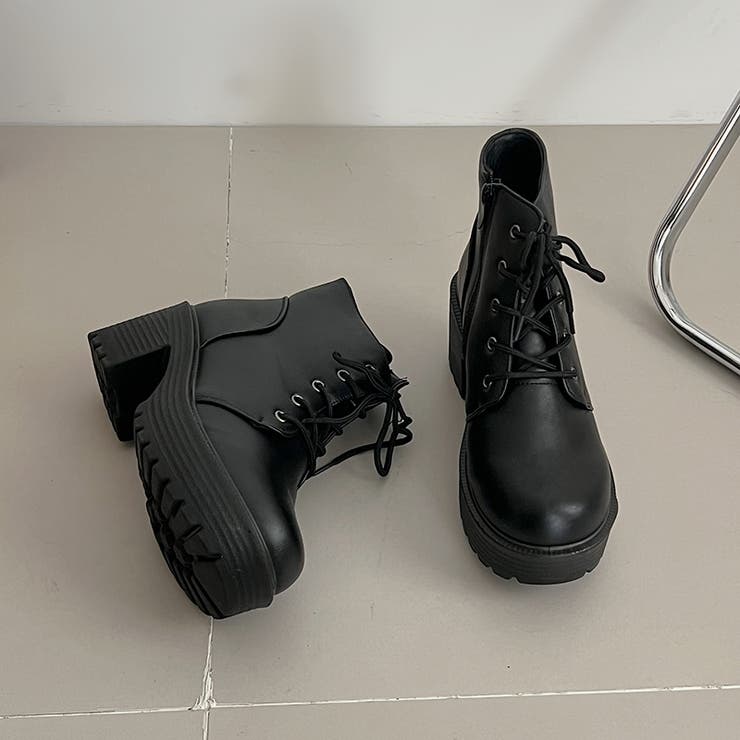 超軽量厚底 レースアップ ヒール ショートブーツ 2805 | Shoes in Closet | 詳細画像5 