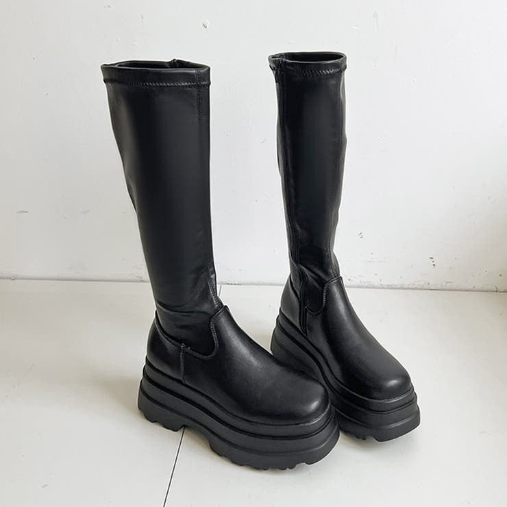厚底トリプルソール プレーン ストレッチ ロング ブーツ 2895 | Shoes in Closet | 詳細画像9 