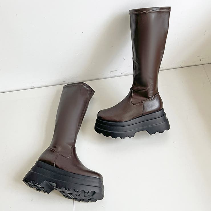 厚底トリプルソール プレーン ストレッチ ロング ブーツ 2895 | Shoes in Closet | 詳細画像18 