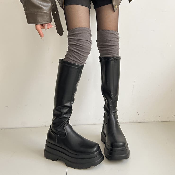 厚底トリプルソール プレーン ストレッチ ロング ブーツ 2895 | Shoes in Closet | 詳細画像5 