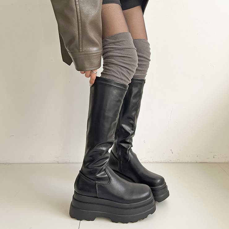 厚底トリプルソール プレーン ストレッチ ロング ブーツ 2895 | Shoes in Closet | 詳細画像7 