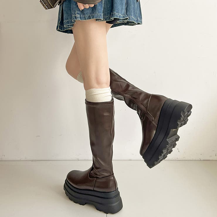 厚底トリプルソール プレーン ストレッチ ロング ブーツ 2895 | Shoes in Closet | 詳細画像13 