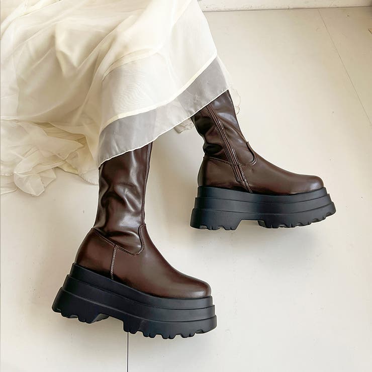 厚底トリプルソール プレーン ストレッチ ロング ブーツ 2895 | Shoes in Closet | 詳細画像15 