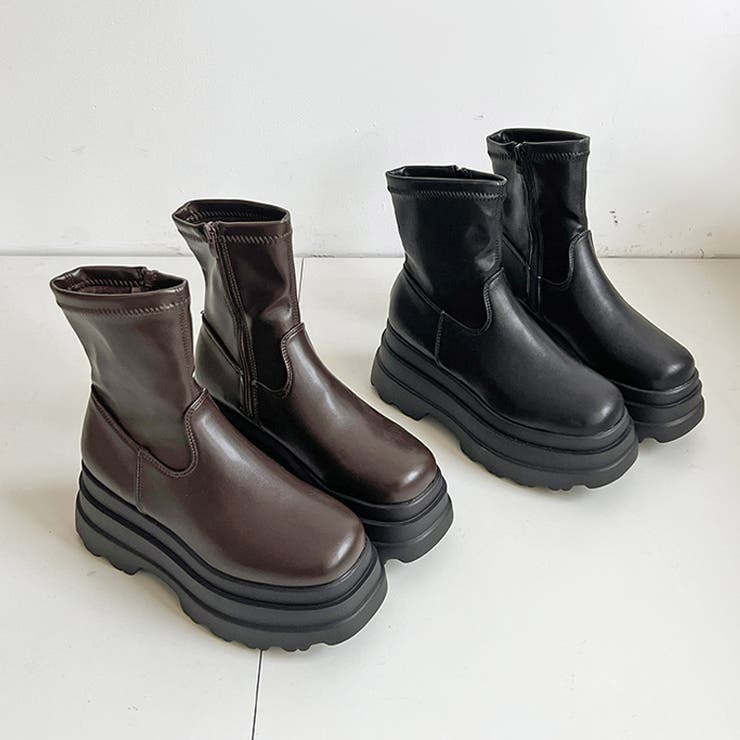 厚底トリプルソール ストレッチ フィット ショートブーツ 2896 | Shoes in Closet | 詳細画像20 