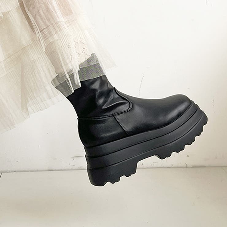 厚底トリプルソール ストレッチ フィット ショートブーツ 2896 | Shoes in Closet | 詳細画像5 