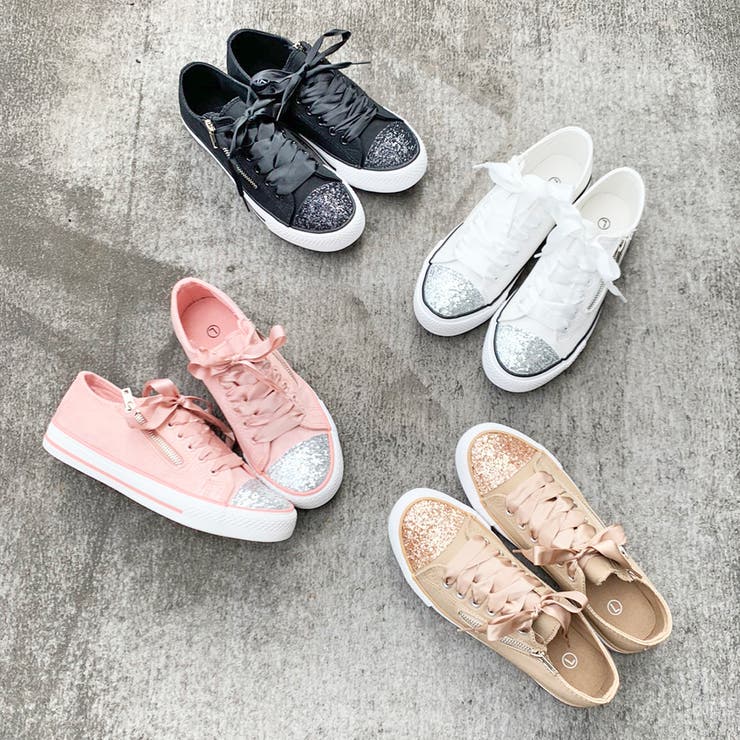 つま先グリッター付き サイドファスナースニーカー 3334 品番 Mtts Shoes In Closet シューズインクローゼット の レディースファッション通販 Shoplist ショップリスト