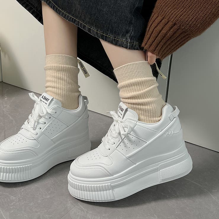 厚底 インヒール レースアップ スニーカー 366[品番：MTTS0002465