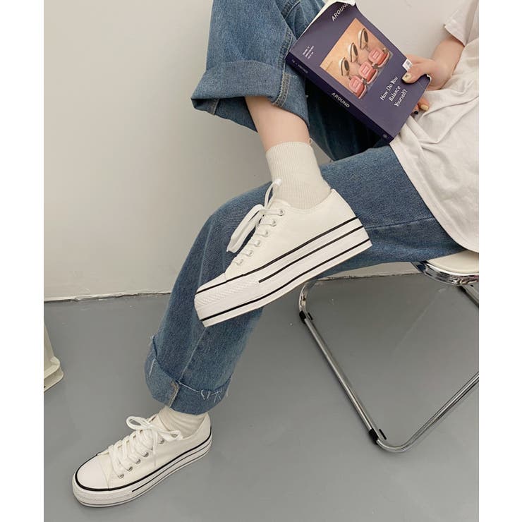 テニ ベーシック 厚底 シークレットスニーカー(8cm, 2 COLOR) セール】厚底スニーカー レディース ローカット（スニーカー