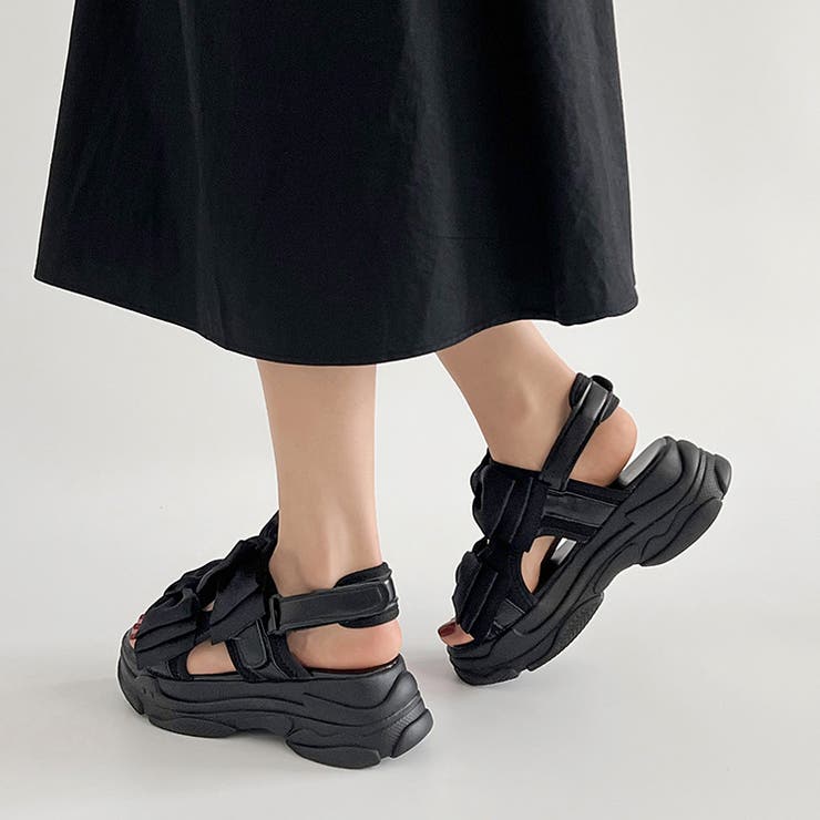 軽量厚底 ボリュームソール ダブルリボン スポーツサンダル 5424 | Shoes in Closet | 詳細画像5 