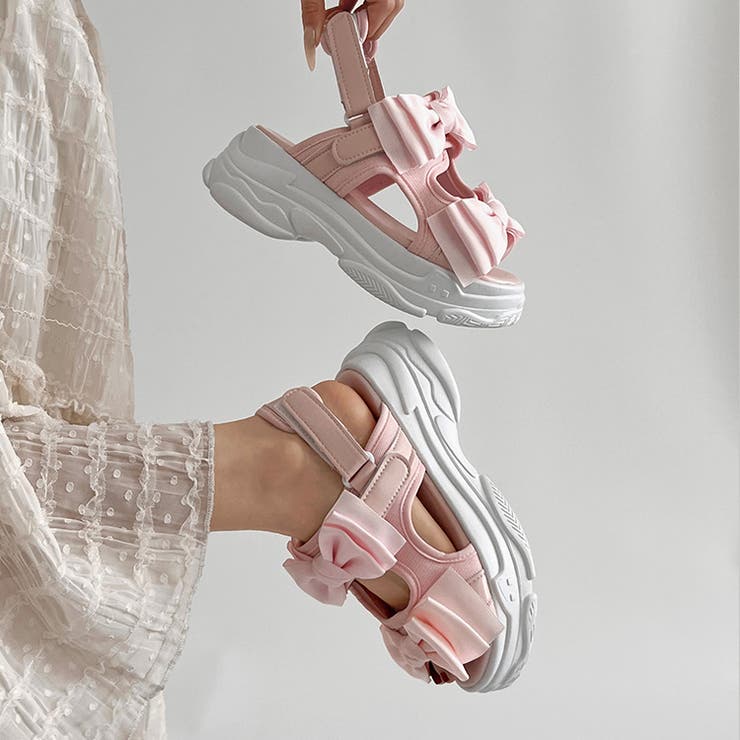軽量厚底 ボリュームソール ダブルリボン スポーツサンダル 5424 | Shoes in Closet | 詳細画像10 