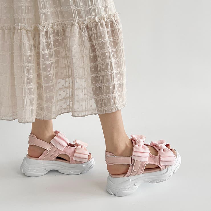 軽量厚底 ボリュームソール ダブルリボン スポーツサンダル 5424 | Shoes in Closet | 詳細画像12 