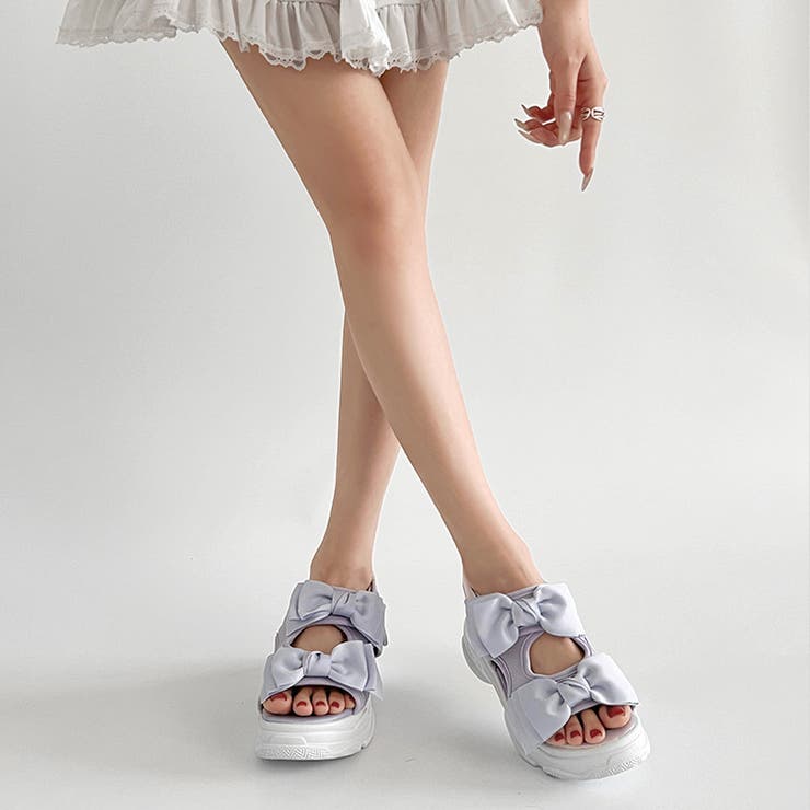 軽量厚底 ボリュームソール ダブルリボン スポーツサンダル 5424 | Shoes in Closet | 詳細画像17 