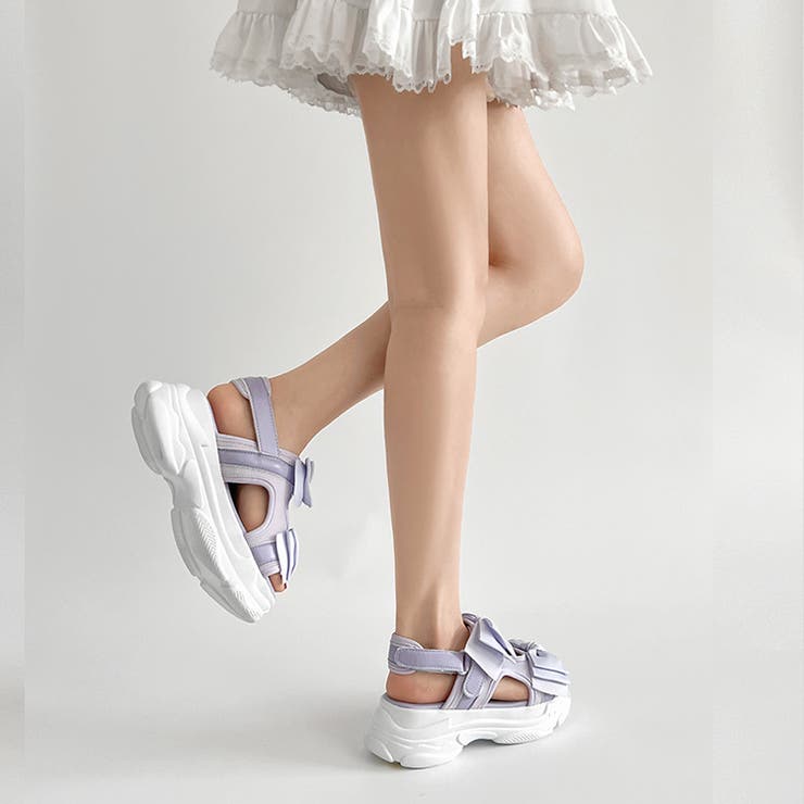 軽量厚底 ボリュームソール ダブルリボン スポーツサンダル 5424 | Shoes in Closet | 詳細画像18 