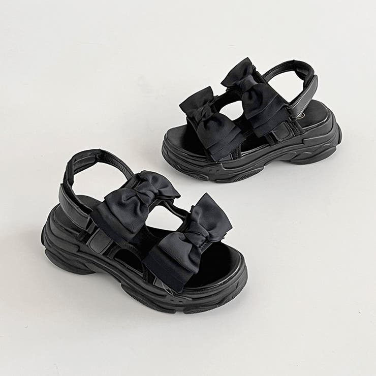 軽量厚底 ボリュームソール ダブルリボン スポーツサンダル 5424 | Shoes in Closet | 詳細画像6 