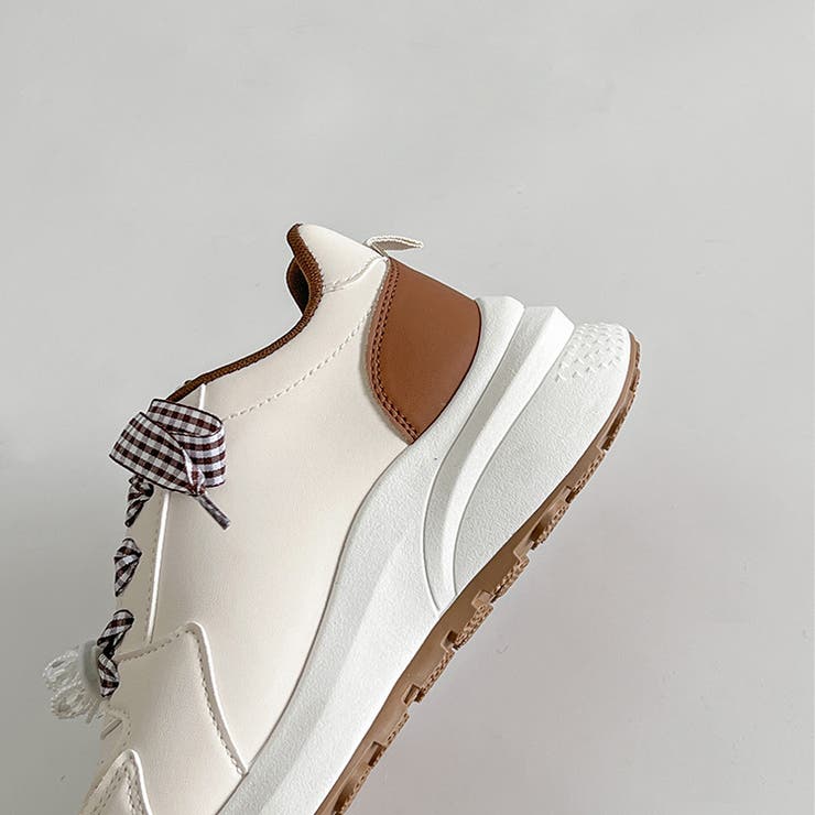 軽量厚底  パールチャーム付 チェック リボン スニーカー 5432 | Shoes in Closet | 詳細画像23 