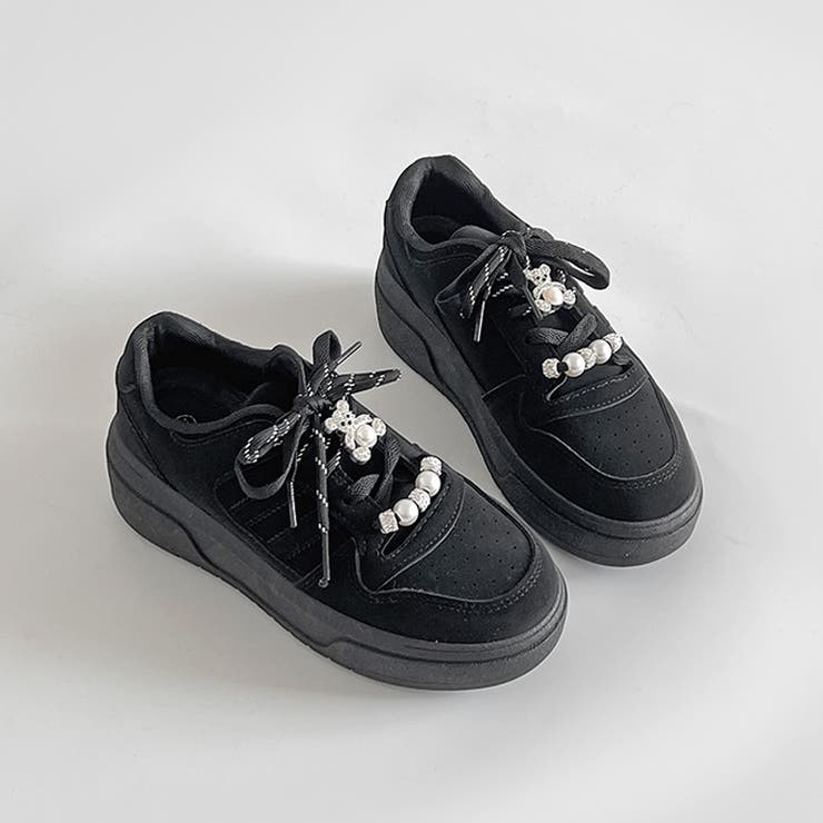 厚底 チャーム付 ダブルシューレース コート スニーカー 5434 | Shoes in Closet | 詳細画像16 