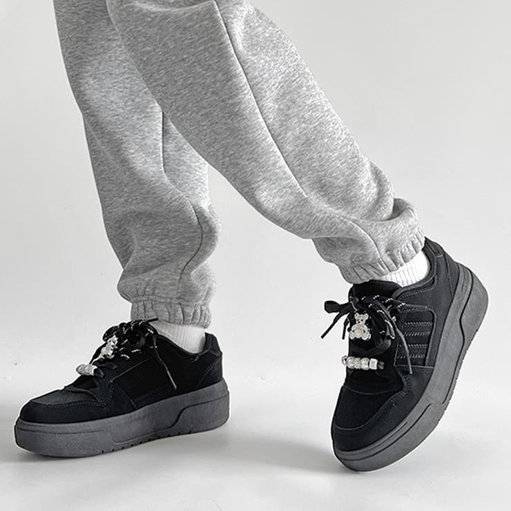 厚底 チャーム付 ダブルシューレース コート スニーカー 5434 | Shoes in Closet | 詳細画像10 