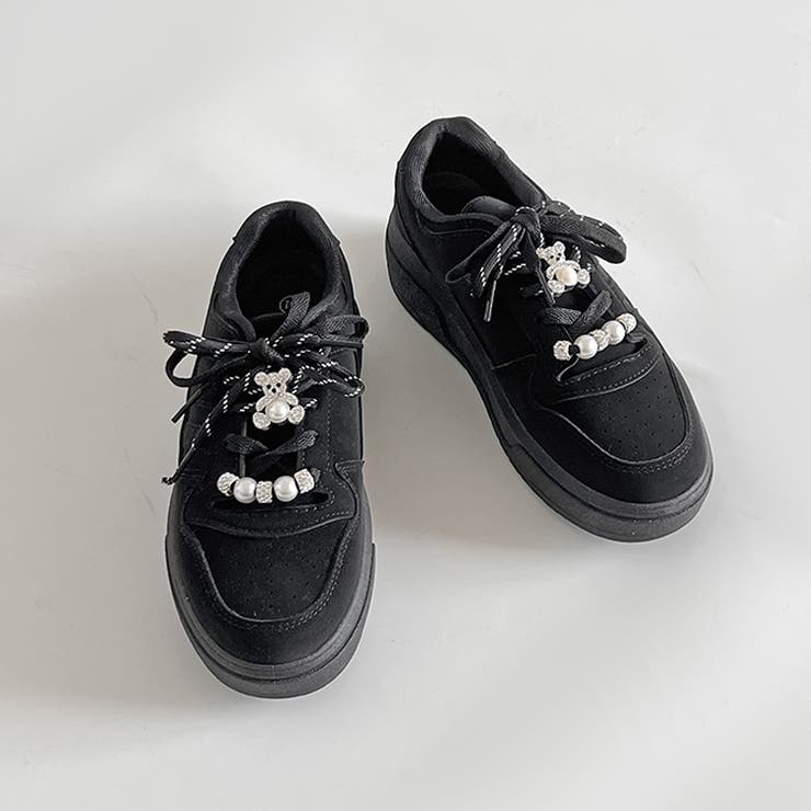 厚底 チャーム付 ダブルシューレース コート スニーカー 5434 | Shoes in Closet | 詳細画像15 
