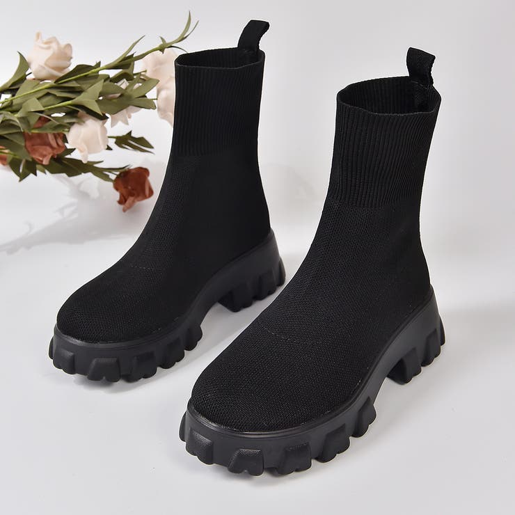 厚底 凹凸ブロックソール ニット / ソックスブーツ  571 | Shoes in Closet | 詳細画像10 