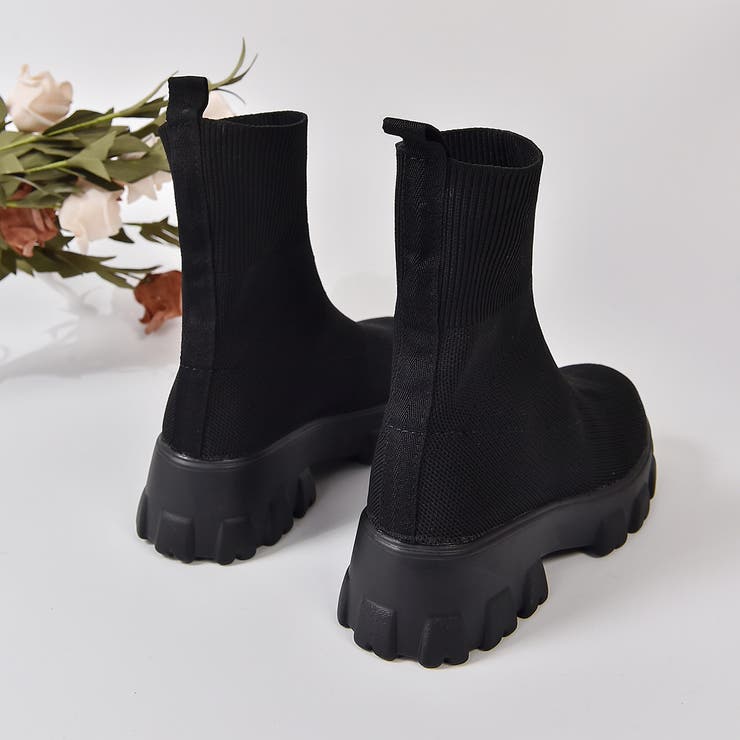 厚底 凹凸ブロックソール ニット / ソックスブーツ  571 | Shoes in Closet | 詳細画像11 