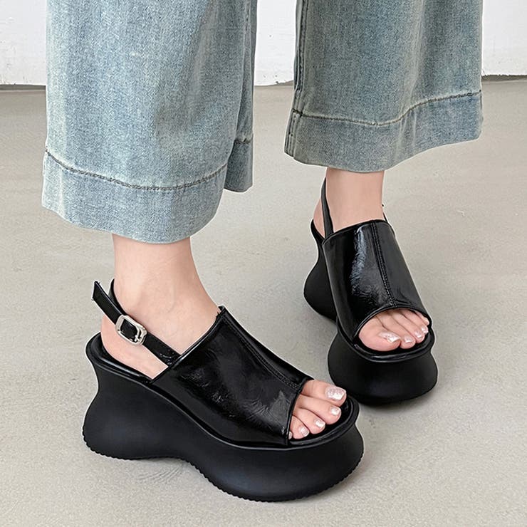 軽量厚底 変型プラットフォーム やわらか バック ストラップ サンダル 581 | Shoes in Closet | 詳細画像4 