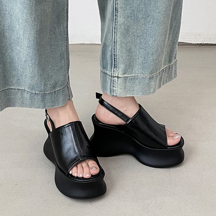 軽量厚底 変型プラットフォーム やわらか バック ストラップ サンダル 581 | Shoes in Closet | 詳細画像5 