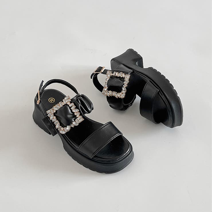 軽量厚底 ビジューバックル ヒール サンダル 5923 | Shoes in Closet | 詳細画像7 