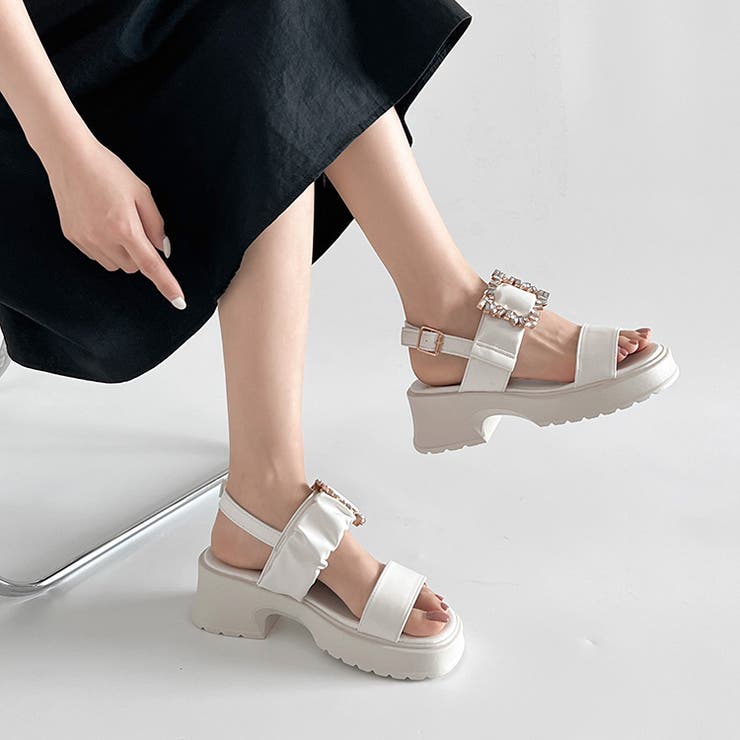 軽量厚底 ビジューバックル ヒール サンダル 5923 | Shoes in Closet | 詳細画像11 