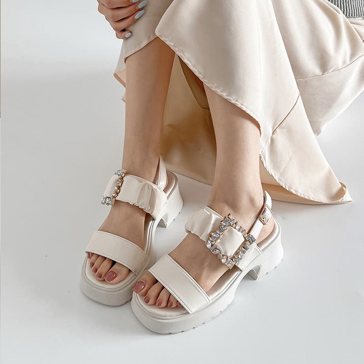 軽量厚底 ビジューバックル ヒール サンダル 5923 | Shoes in Closet | 詳細画像14 