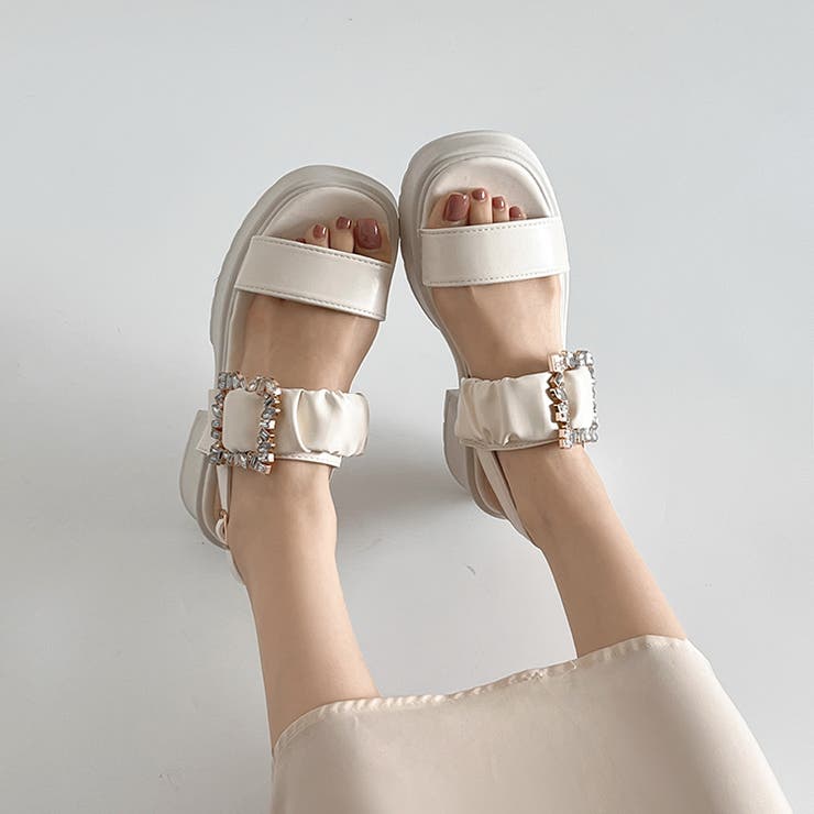 軽量厚底 ビジューバックル ヒール サンダル 5923 | Shoes in Closet | 詳細画像15 
