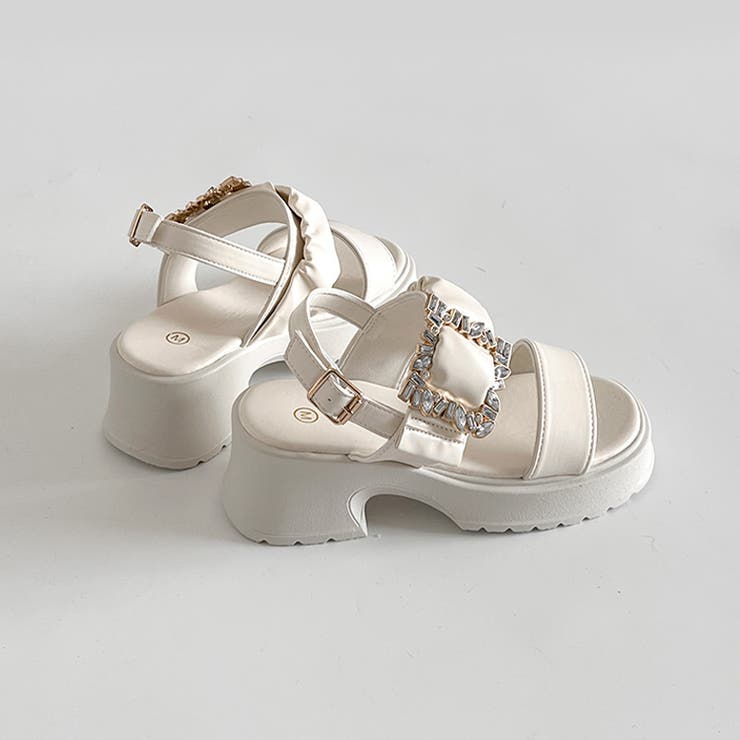 軽量厚底 ビジューバックル ヒール サンダル 5923 | Shoes in Closet | 詳細画像19 