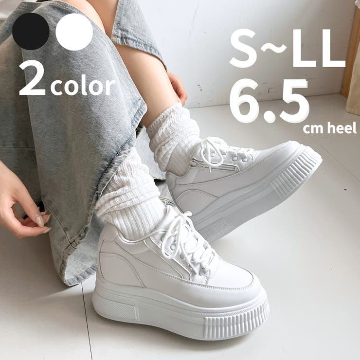 厚底 プラットフォーム インヒール サイドジップ スニーカー5951 | Shoes in Closet | 詳細画像1 