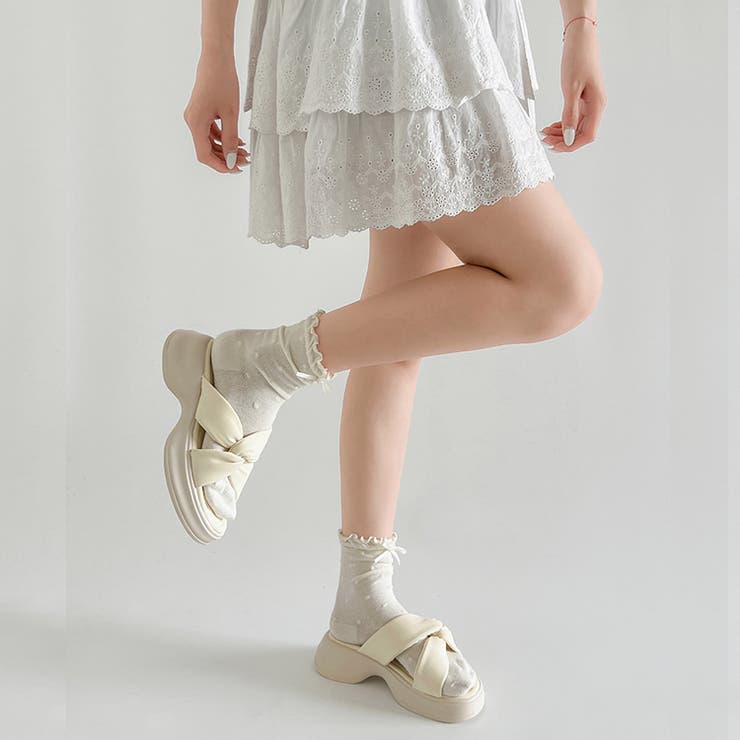 厚底 サイド クロスベルト やわらか ミュール サンダル 5995 | Shoes in Closet | 詳細画像5 