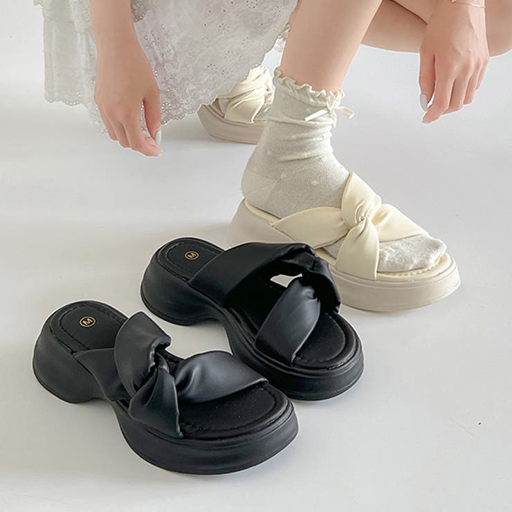 厚底 サイド クロスベルト やわらか ミュール サンダル 5995 | Shoes in Closet | 詳細画像2 