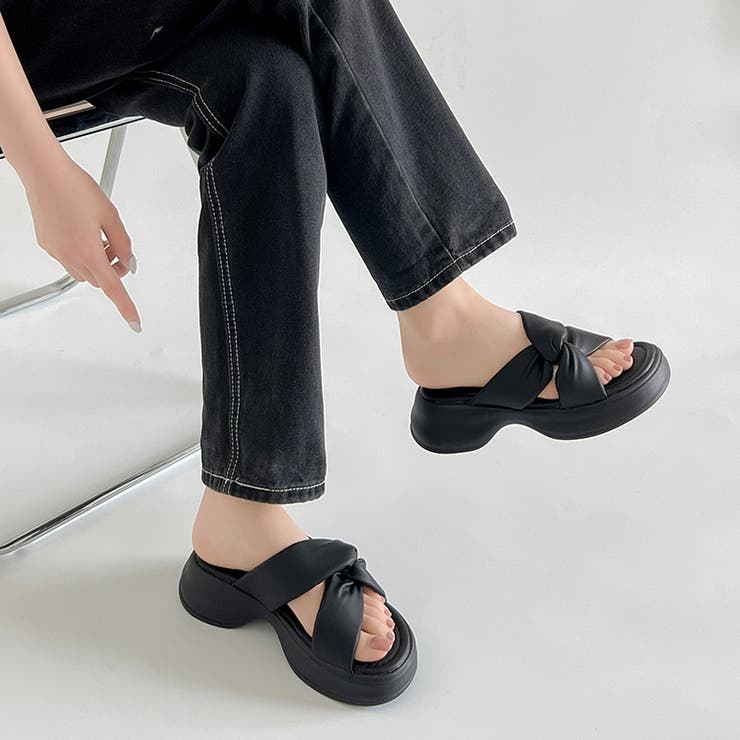 厚底 サイド クロスベルト やわらか ミュール サンダル 5995 | Shoes in Closet | 詳細画像15 