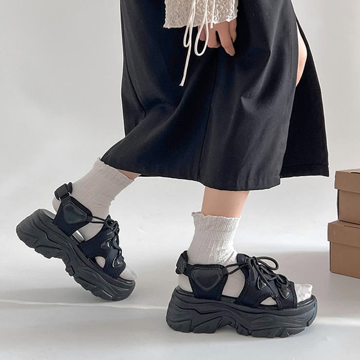 厚底 バルキー スニーカーソール  スポーツサンダル 6357 | Shoes in Closet | 詳細画像4 