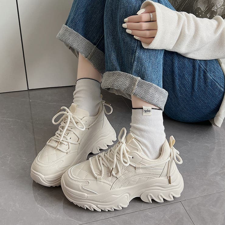 厚底 デザインソール キルティング ボリューム スニーカー 6397 | Shoes in Closet | 詳細画像15 