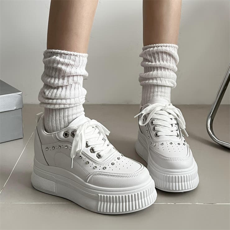 厚底 インヒール入り  ビジューパーツ スニーカー 6434 | Shoes in Closet | 詳細画像3 