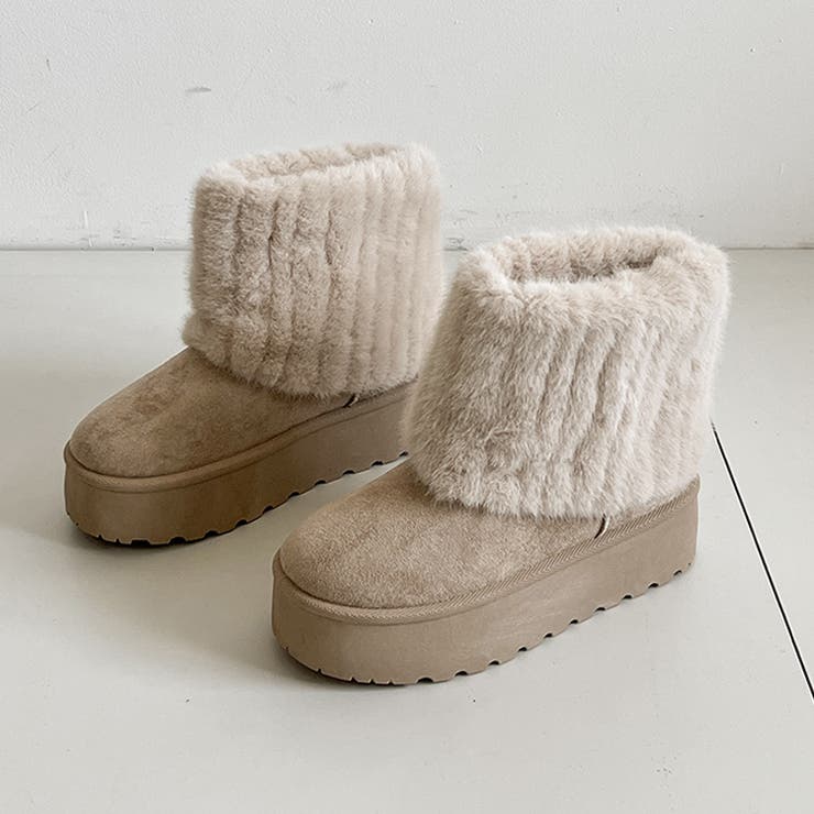軽量厚底 プラットフォーム ファーカバー ムートンブーツ 6492 | Shoes in Closet | 詳細画像7 