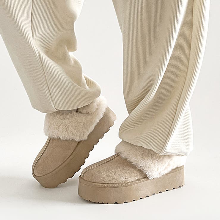 軽量厚底 2WAY ファーベルト付 ボア ムートン サボ スリッポン 6495 | Shoes in Closet | 詳細画像9 