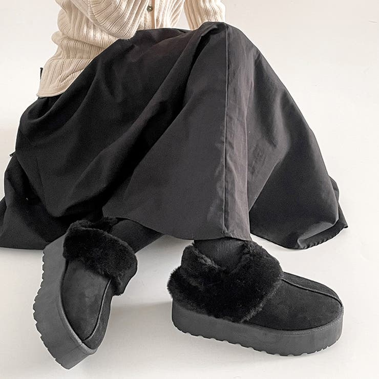 軽量厚底 2WAY ファーベルト付 ボア ムートン サボ スリッポン 6495 | Shoes in Closet | 詳細画像4 