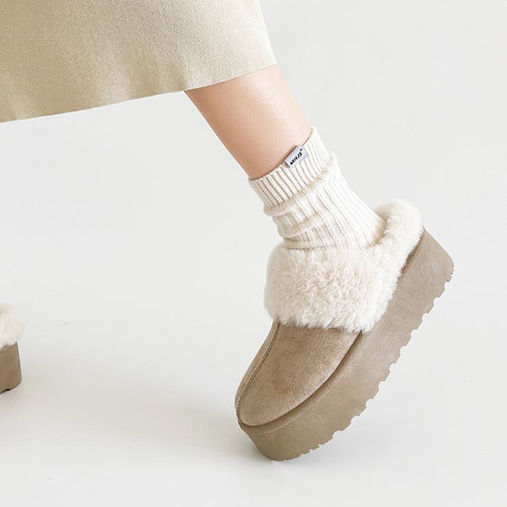 軽量厚底 2WAY ファーベルト付 ボア ムートン サボ スリッポン 6495 | Shoes in Closet | 詳細画像13 