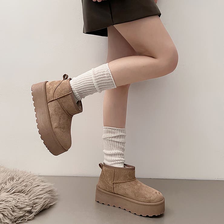 軽量厚底 プラットフォーム プレーン ショート丈 ムートンブーツ 6813 | Shoes in Closet | 詳細画像9 