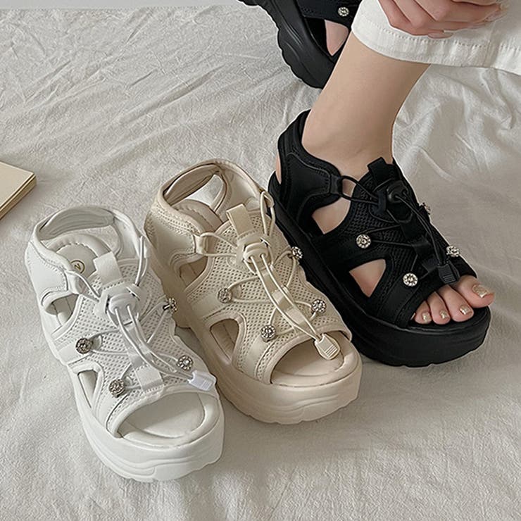 軽量厚底 スタイルアップソール ビジュー | Shoes in Closet | 詳細画像1 