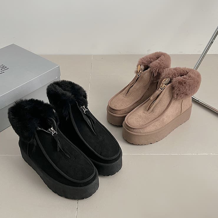 厚底 プラットフォーム センタージップ/ ファスナー ムートンブーツ 6839 | Shoes in Closet | 詳細画像17 