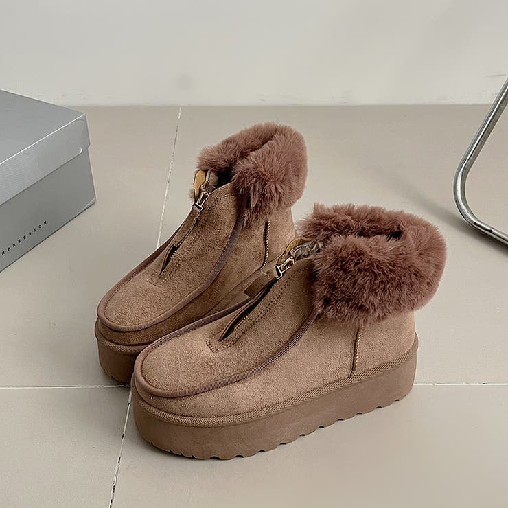 厚底 プラットフォーム センタージップ/ ファスナー ムートンブーツ 6839 | Shoes in Closet | 詳細画像14 